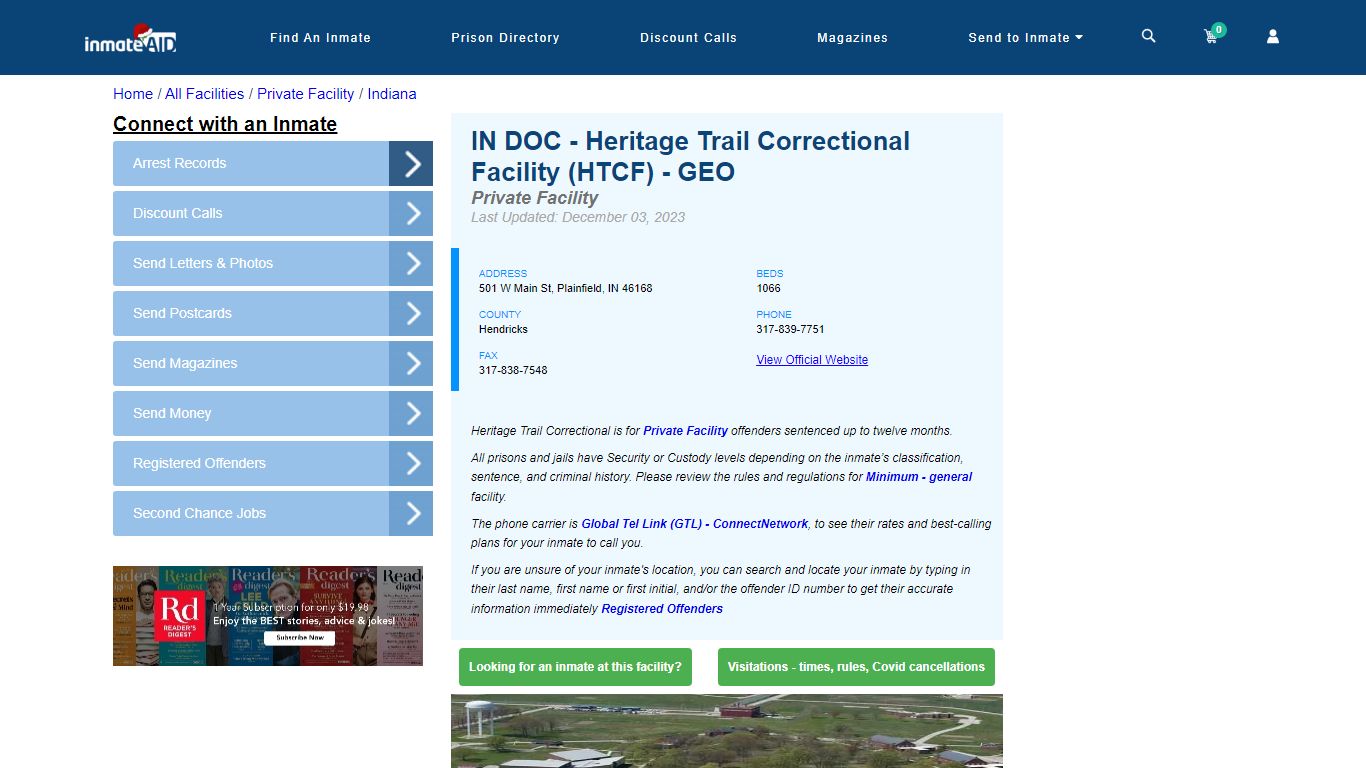 IN DOC - Heritage Trail Correctional Facility (HTCF) - GEO